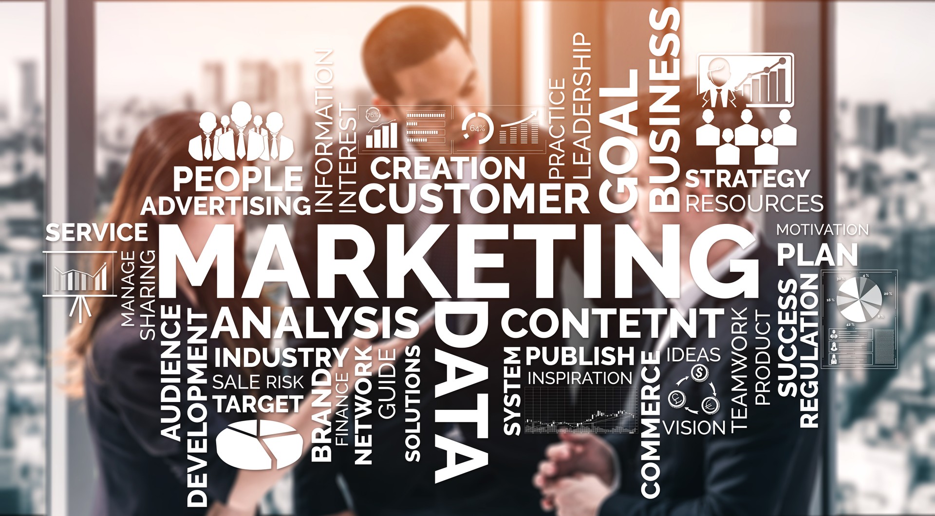 Marketing of Digital Technology Business Concept